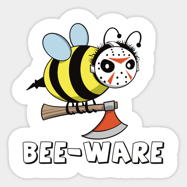 Bee-Ware Sticker by Narwhal-Scribbles